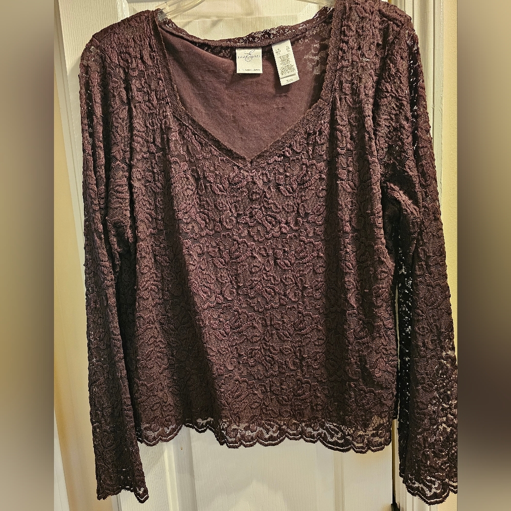 Brown lace top